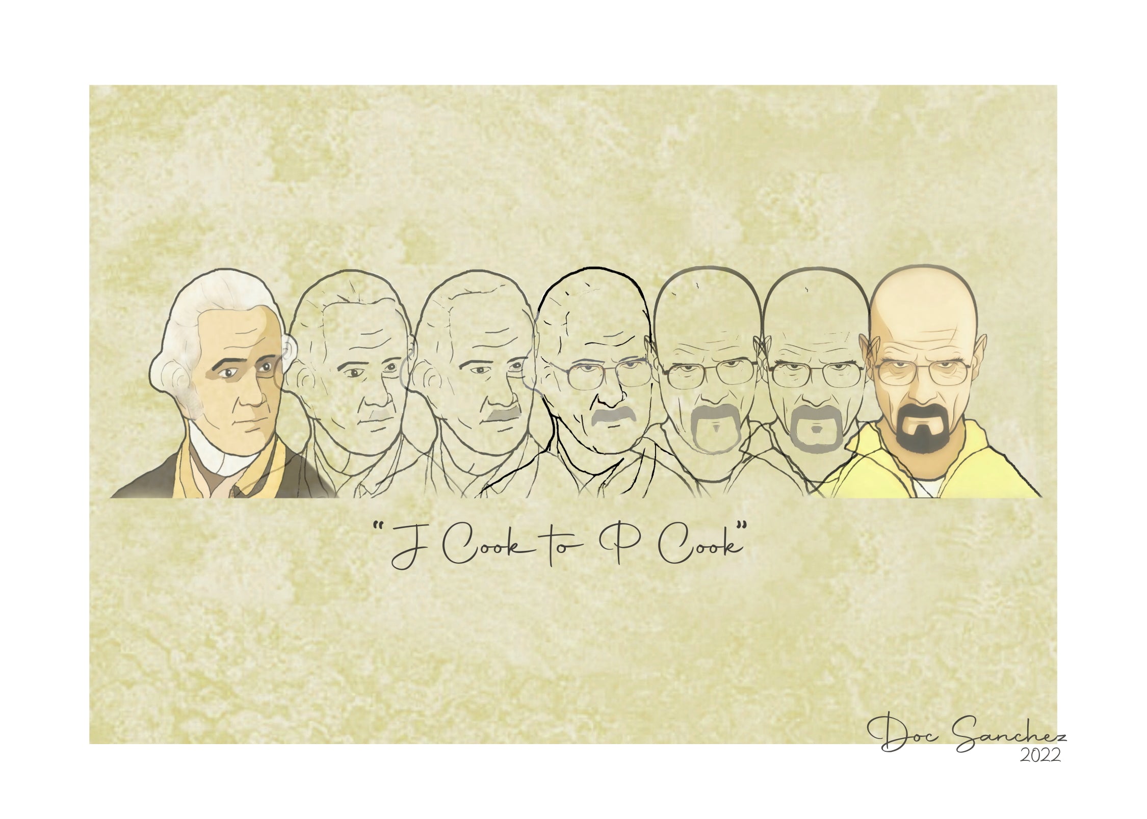 J Cook to P Cook - Original A3 Digital Print on heavy 250 GSM Matt Card. Hand signed by the artist and numbered.